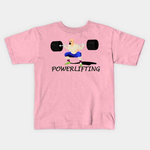 Power Lifter Kids T-Shirt by momomoma